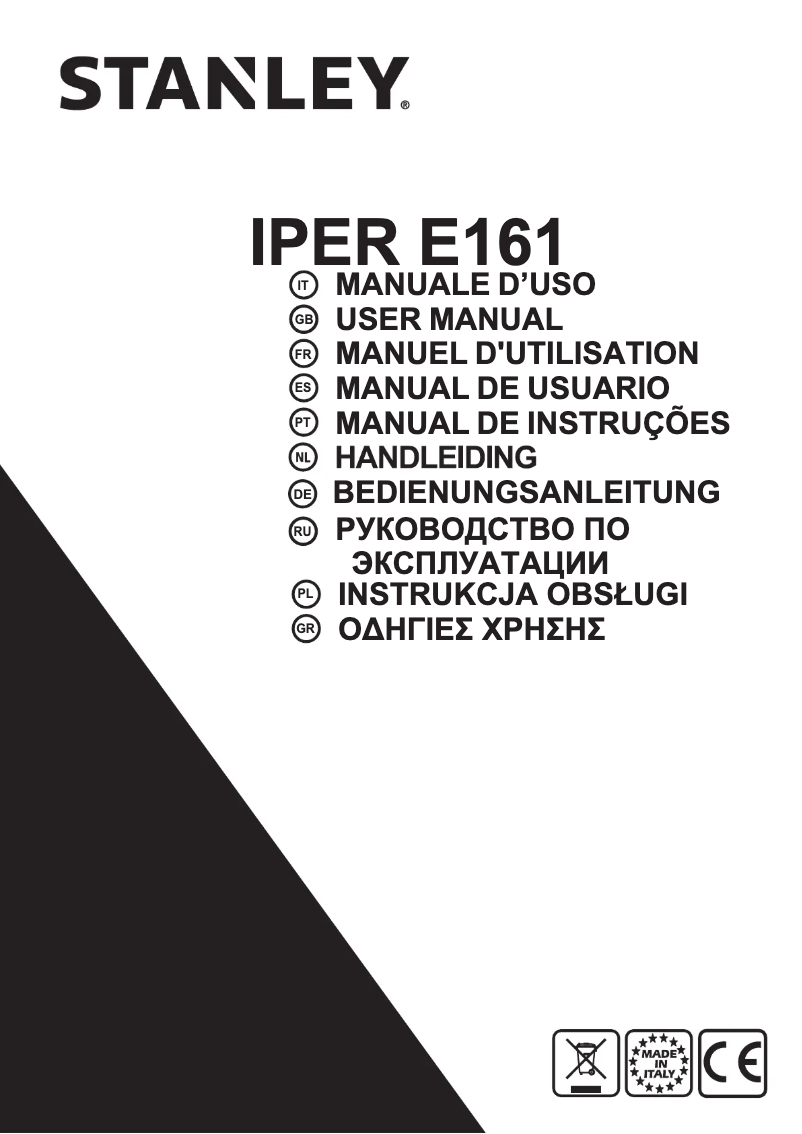 Page 1 of the manual User Manual Stanley IPER E161