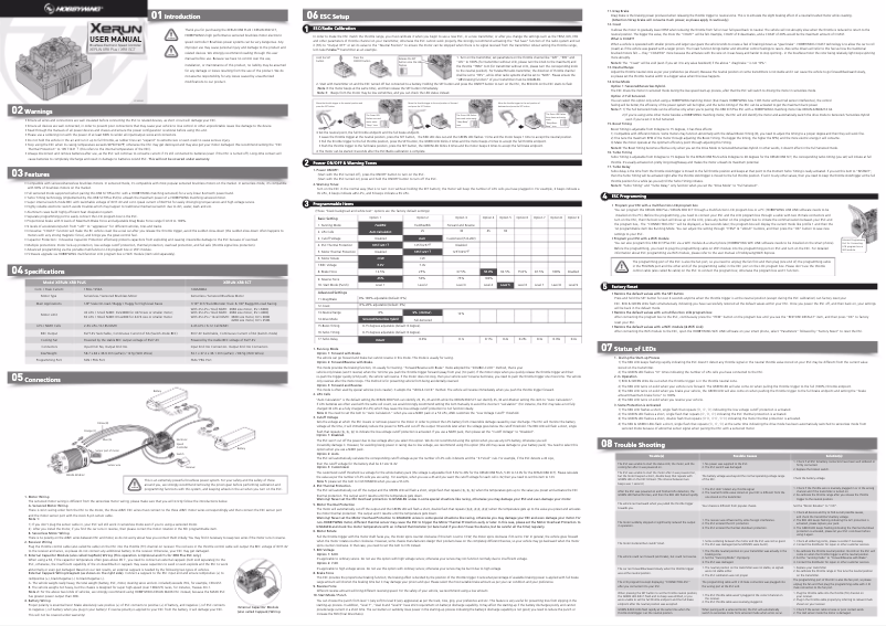Page 1 of the manual User Manual Hobbywing XR8 SCT PRO