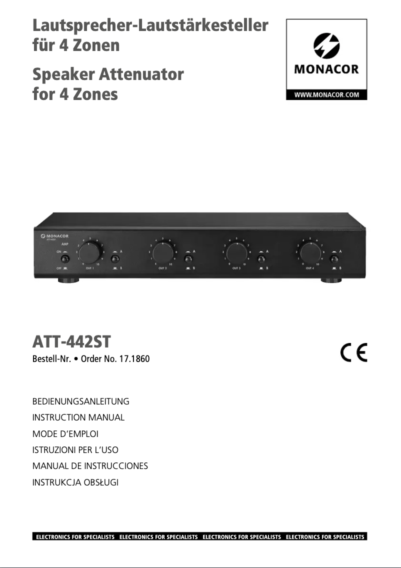 First page image of the manual for ATT-442ST