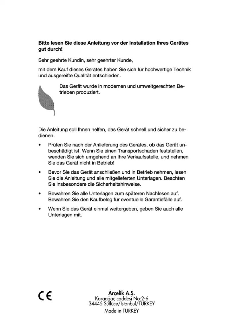 First page image of the manual for BEO 9596 X