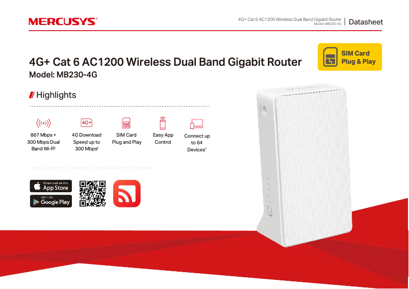 Image de la première page du manuel de l'appareil MB230-4G