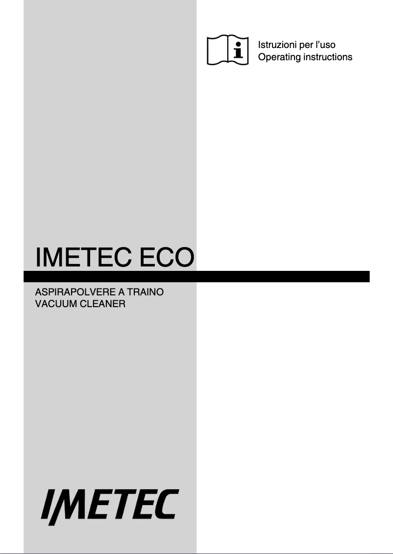Page 1 of the manual User Manual Imetec ECO E3