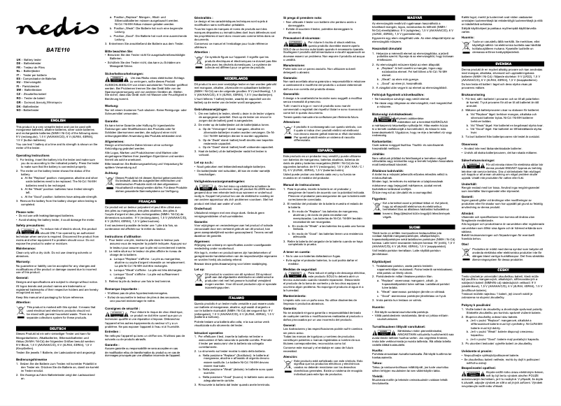 Page 1 of the manual User Manual Nedis BATE110
