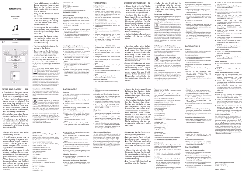 First page image of the manual for Sonoclock 3000