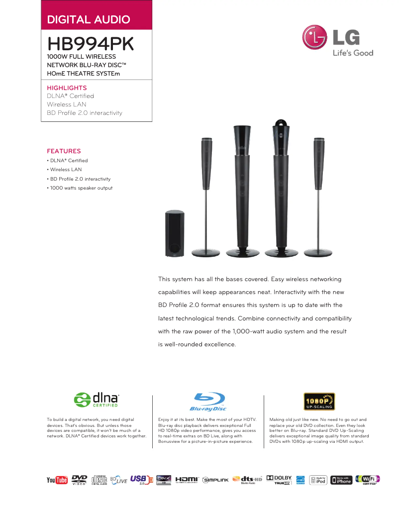 First page image of the manual for HB994PK