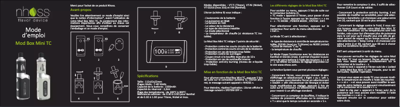 Page 1 of the manual User Manual Nhoss Mod Box Mini TC