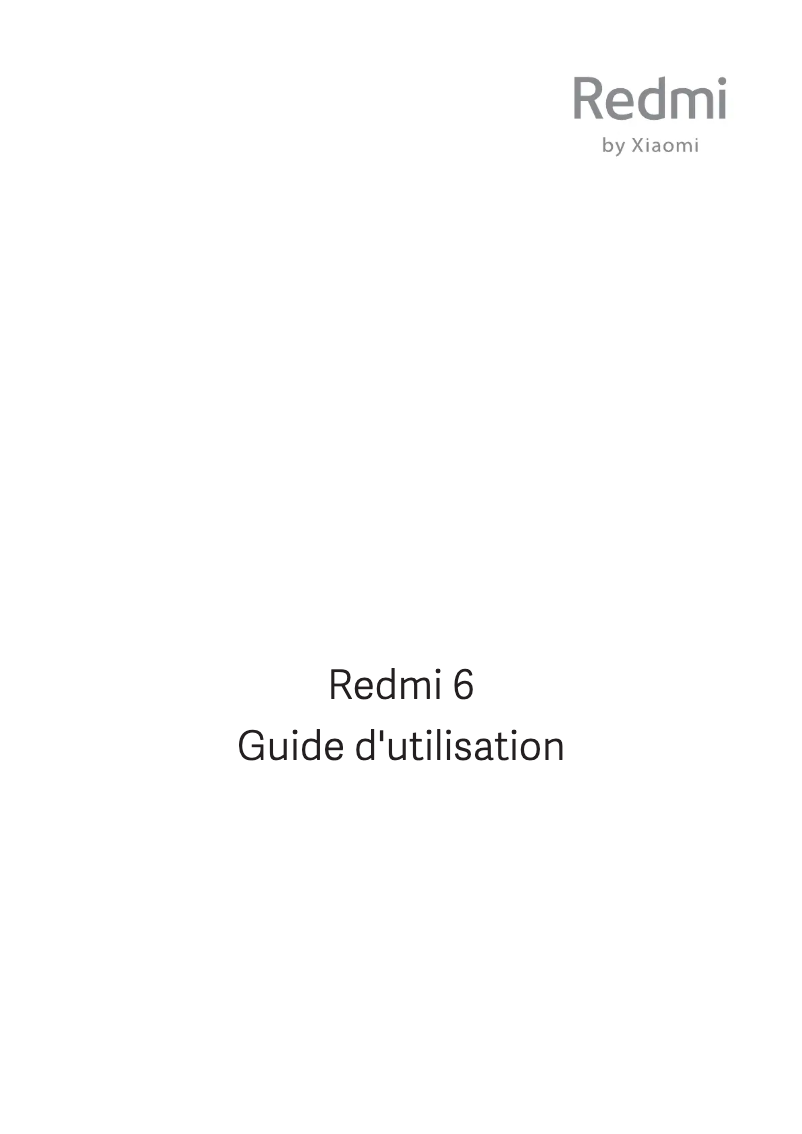 Page 1 of the manual User Manual Xiaomi Redmi 6