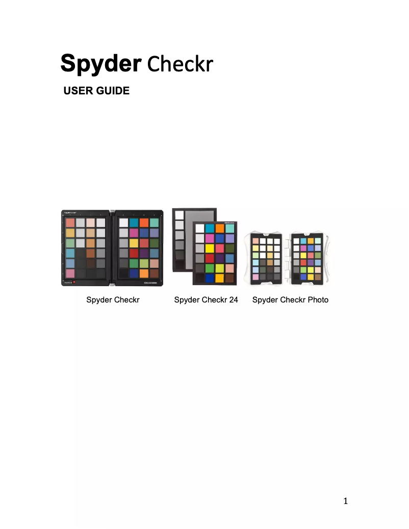 First page image of the manual for Spyder Checkr