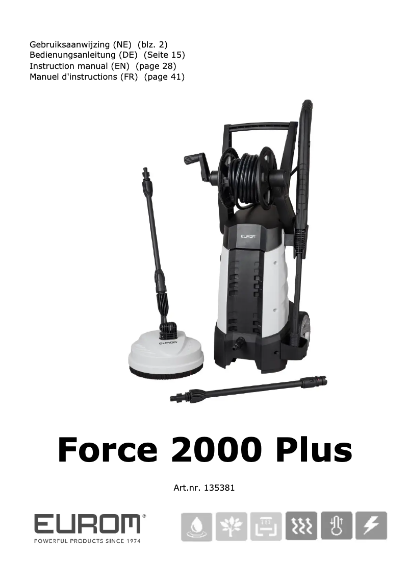 First page image of the manual for Force 2000 plus