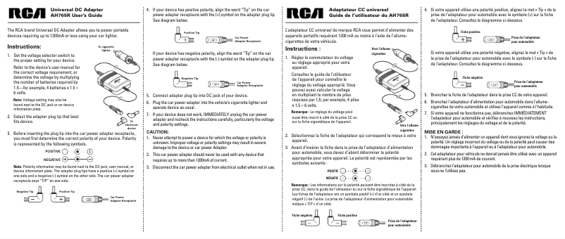 First page image of the manual for AH765R