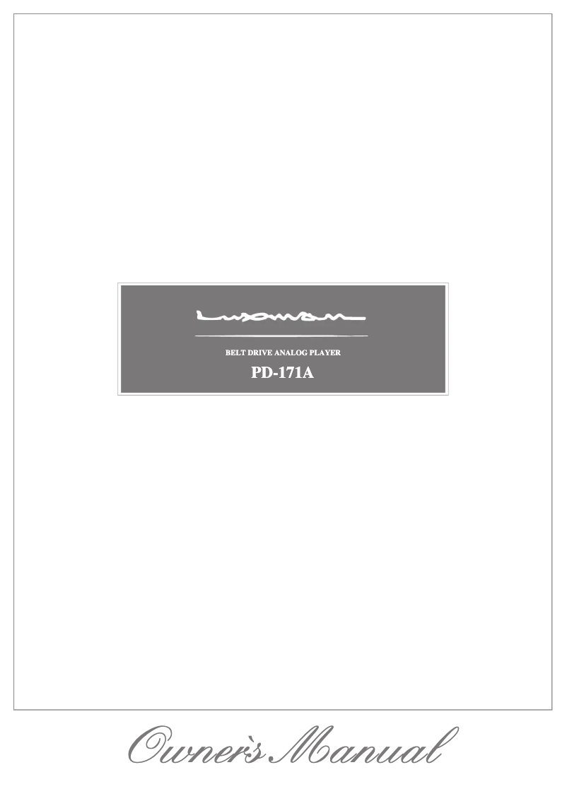 Image de la première page du manuel de l'appareil PD-171A