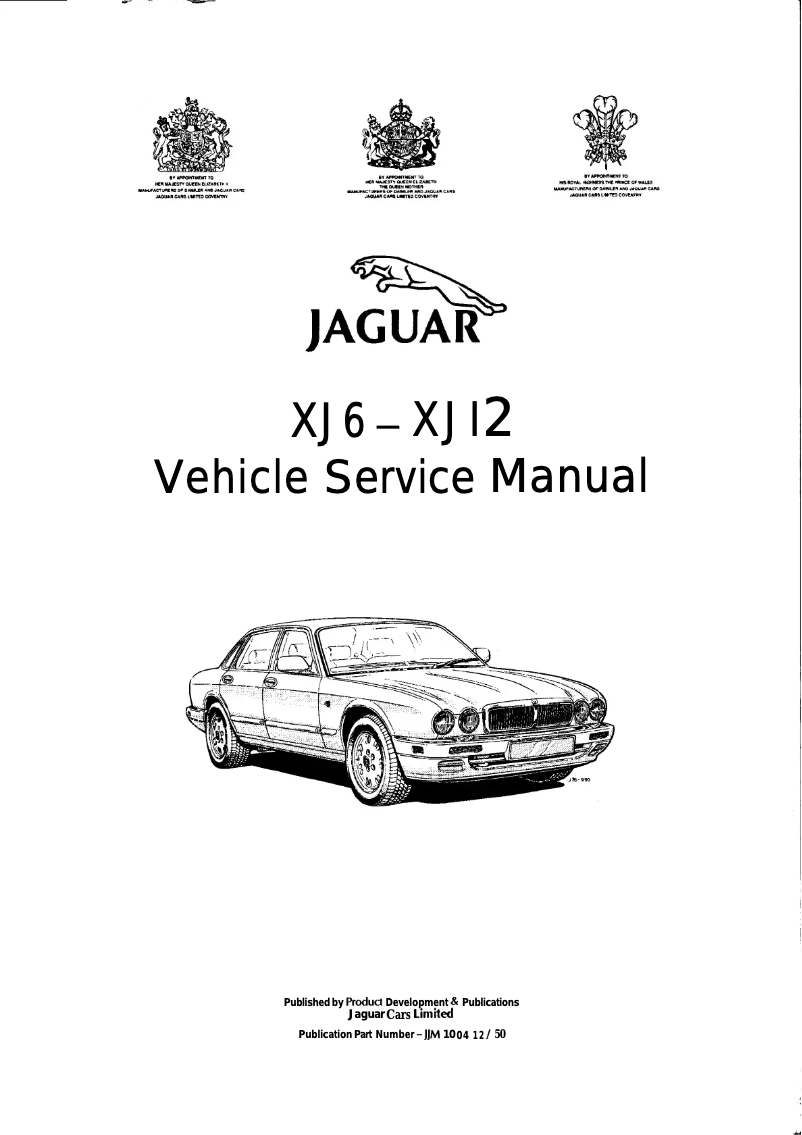 Page 1 of the manual User Manual Jaguar XJ6 (1994)