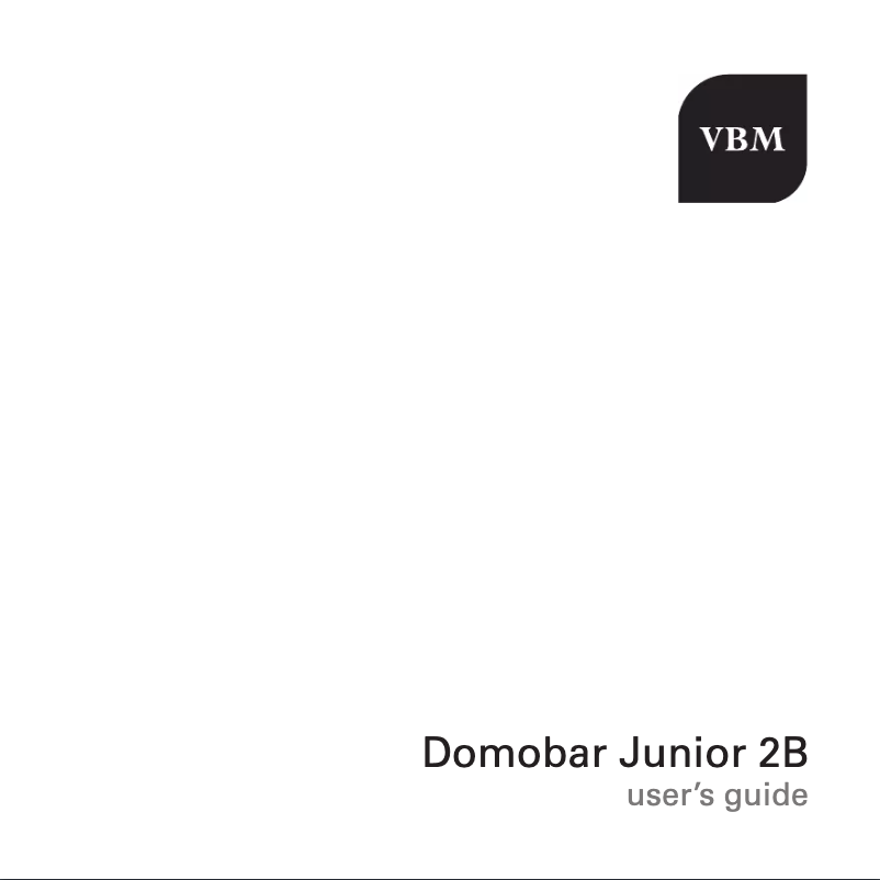 Page 1 of the manual User Manual Vibiemme Domobar Junior 2B