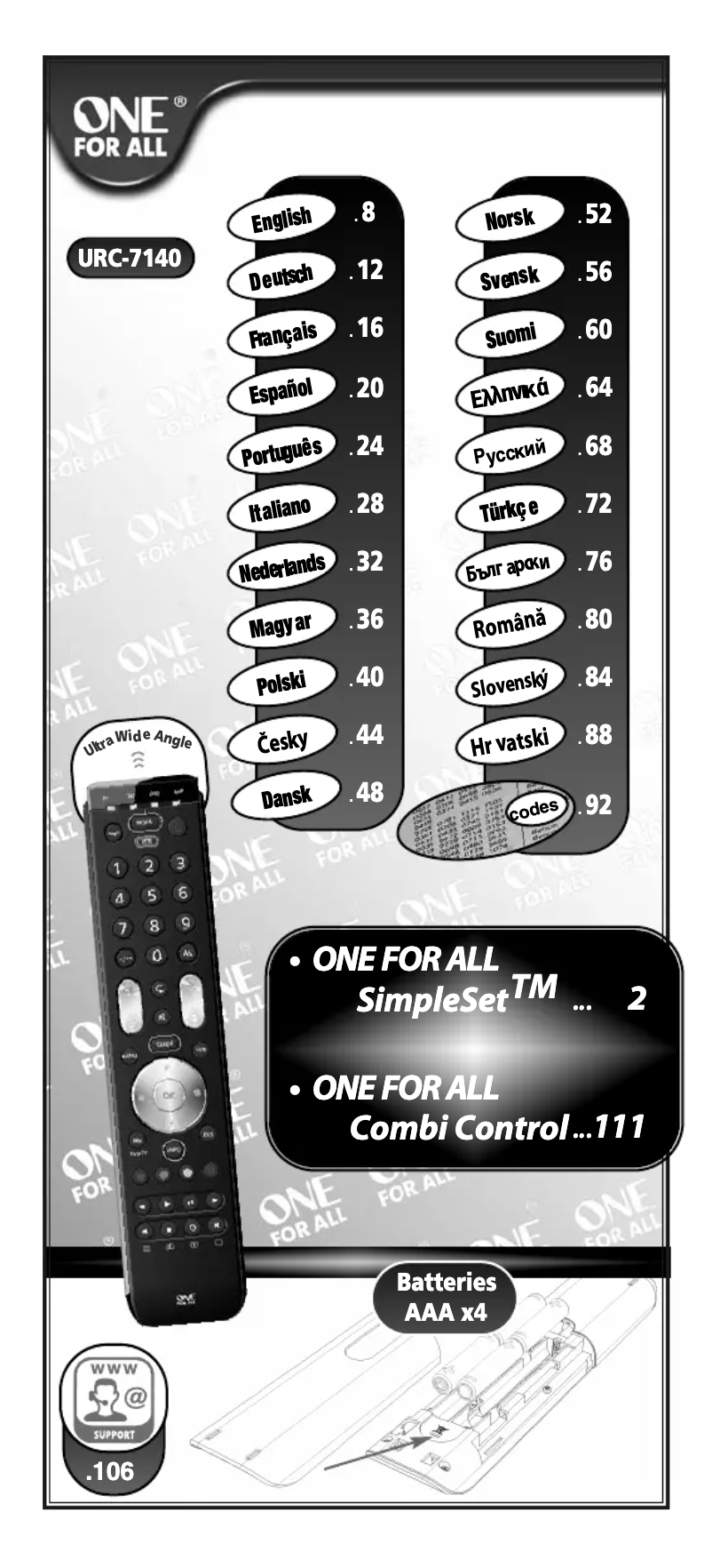 Page 1 of the manual User Manual One for all Essence 4