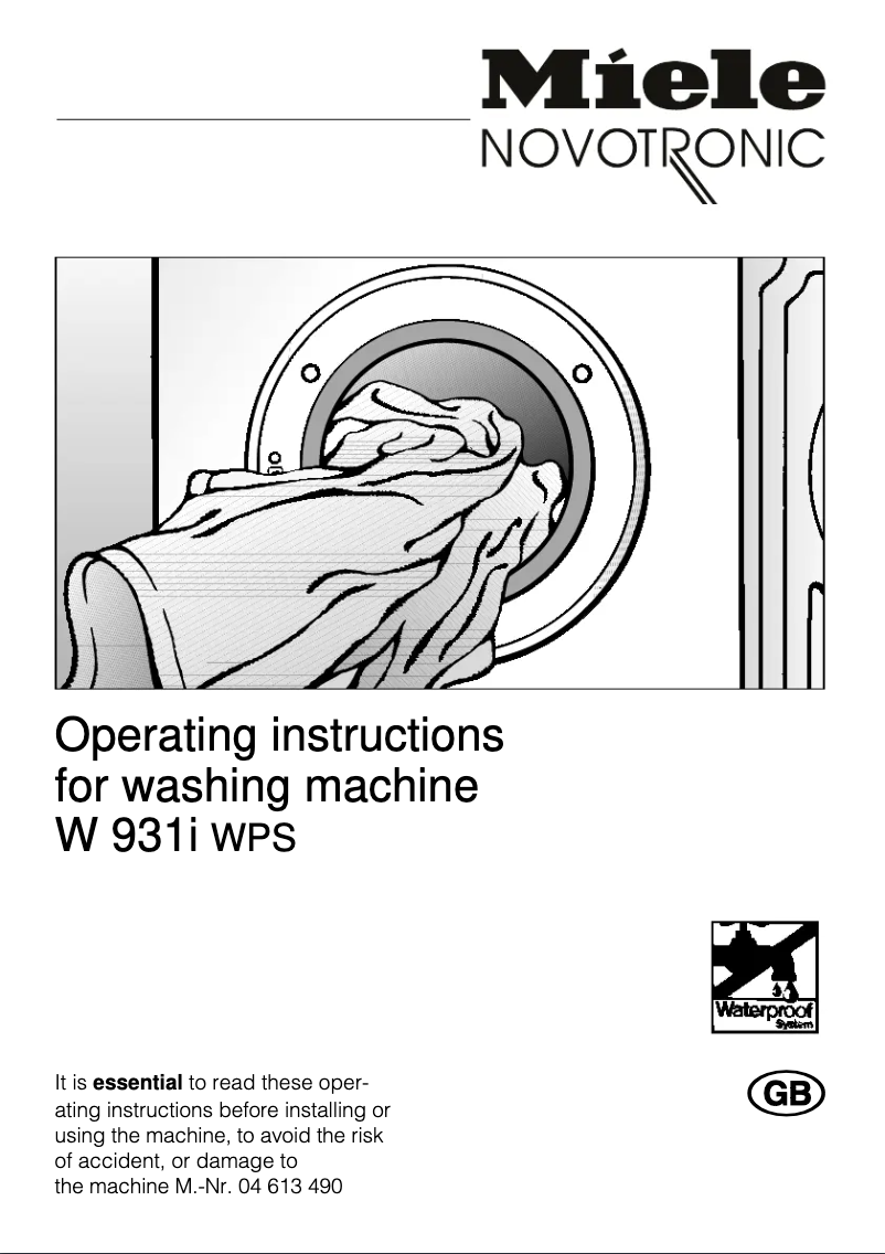 Page 1 of the manual User Manual Miele W 931I WPS