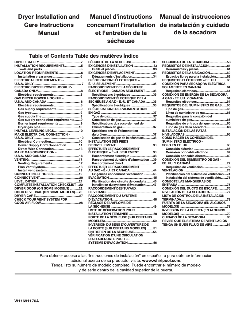 Page 1 of the manual Installation Guide Maytag MED6230HW