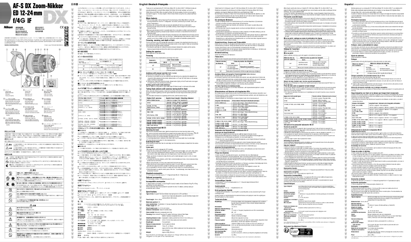 Page 1 of the manual User Manual Nikon Nikkor AF-S DX Zoom-Nikkor 12-24mm f/4G IF-ED