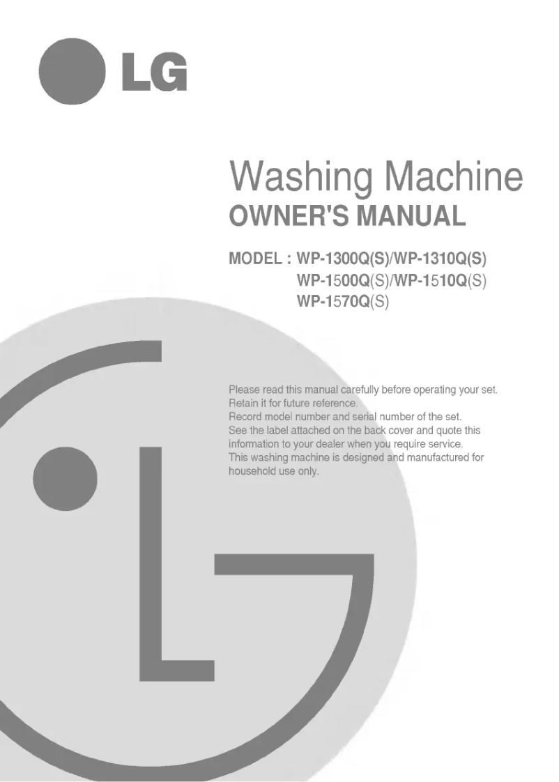 First page image of the manual for WP-1310Q