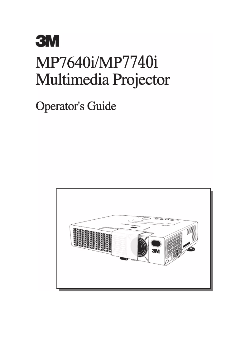Page 1 of the manual User Manual 3M MP7640i