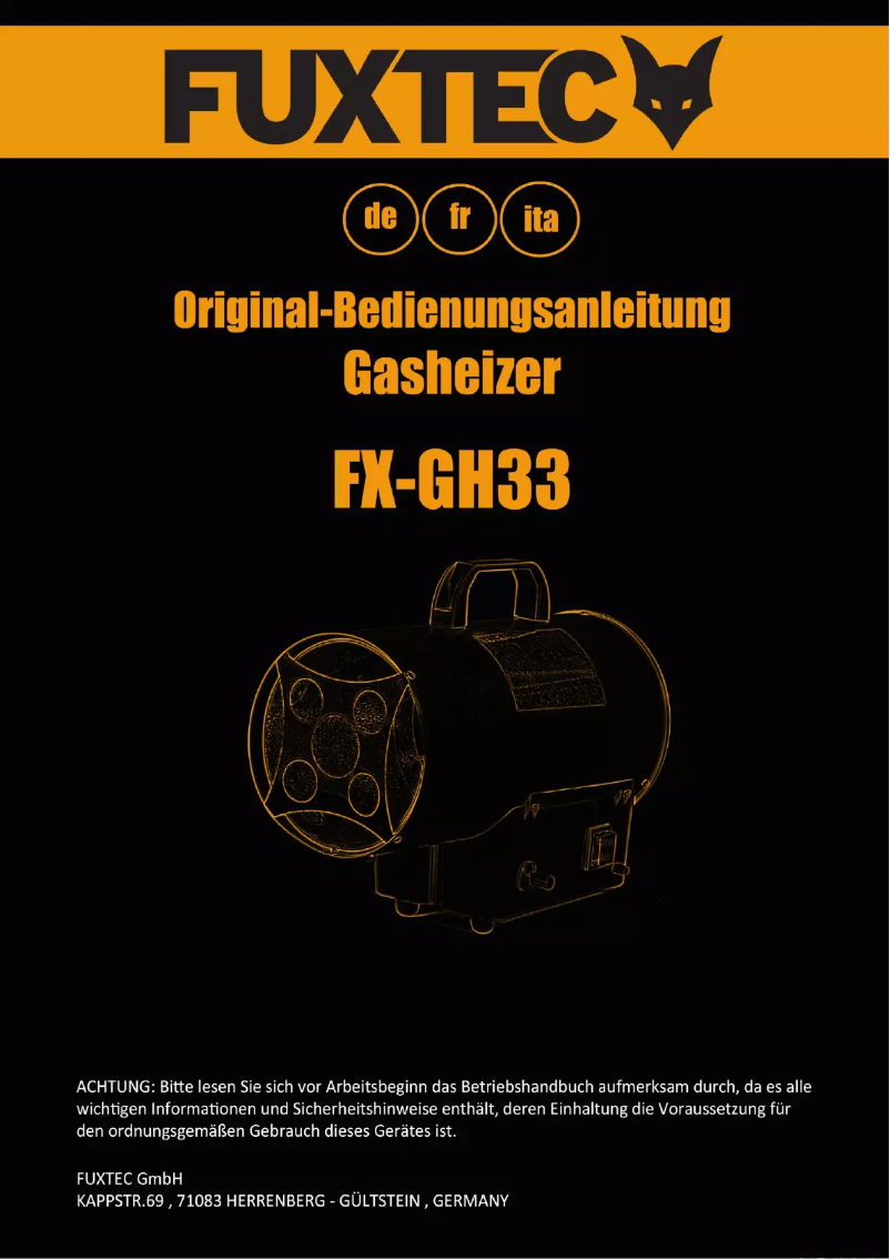 Page 1 of the manual User Manual Fuxtec FX-GH33