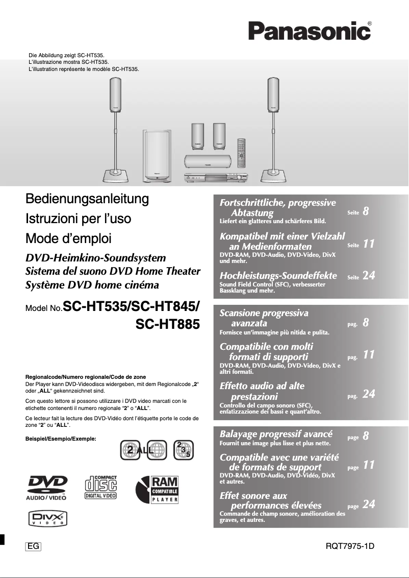 First page image of the manual for SC-HT885