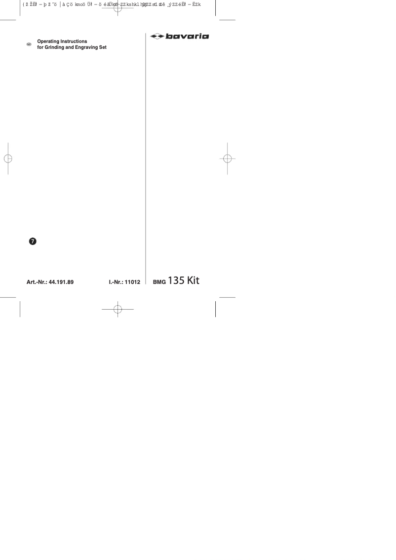 First page image of the manual for BMG 135 Kit