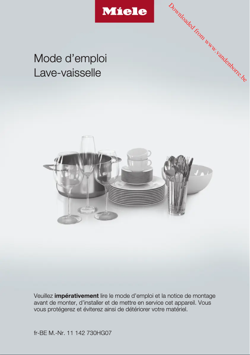 Page 1 of the manual User Manual Miele G 7150 SCVI