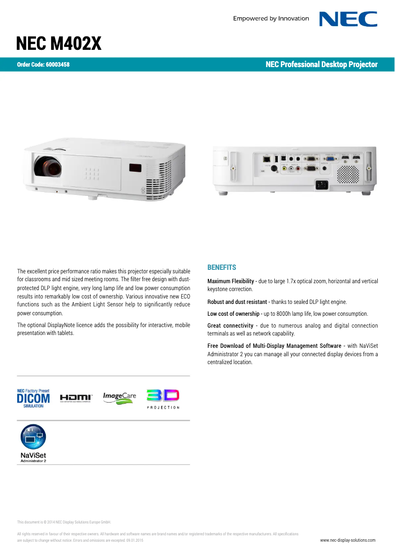 Image de la première page du manuel de l'appareil M402X