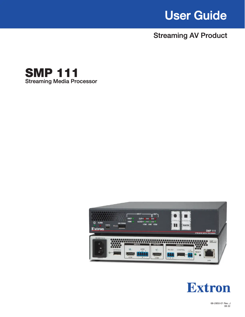 First page image of the manual for SMP 111