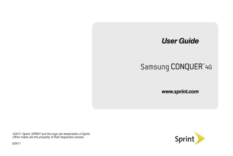 Page 1 of the manual User Manual Samsung Conquer