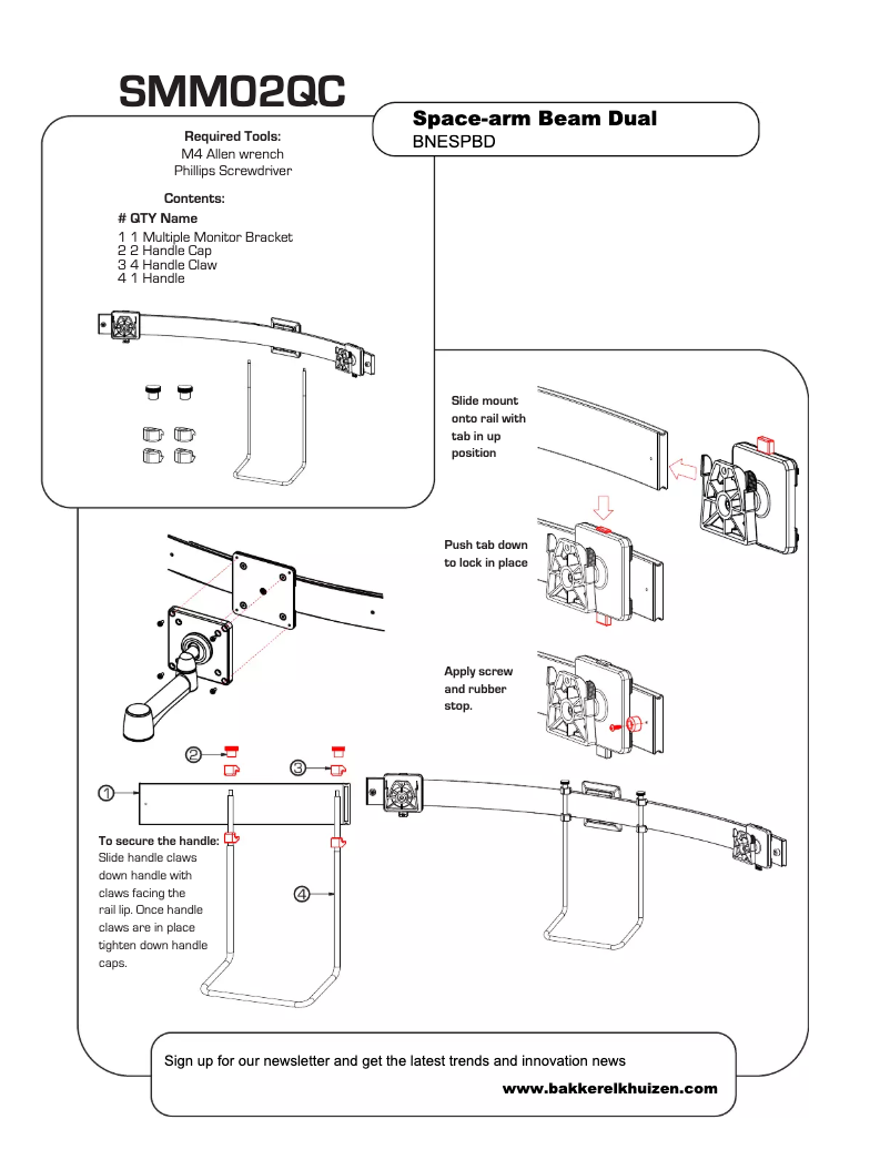 First page image of the manual for Space-arm Beam Dual