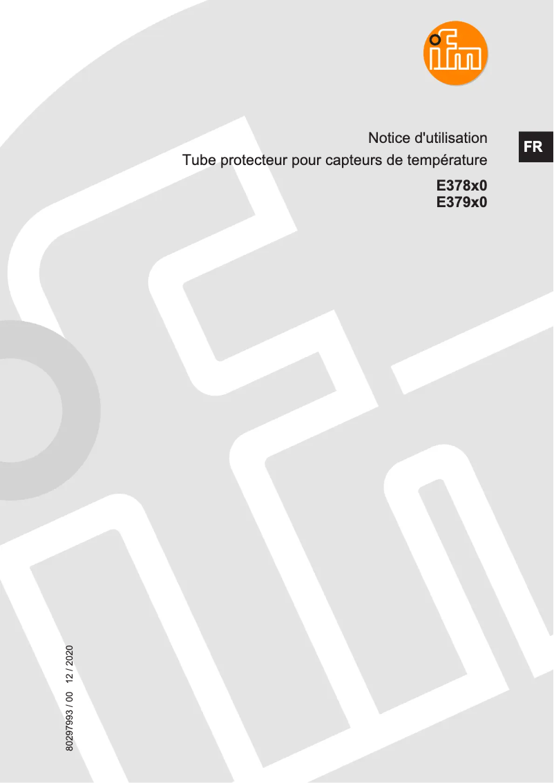 Page 1 of the manual User Manual IFM E37930