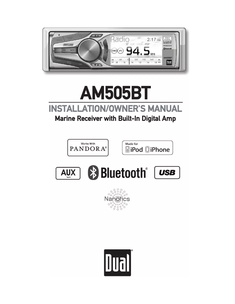 First page image of the manual for AM505BT