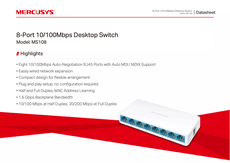 Image de la première page du manuel de l'appareil MS108