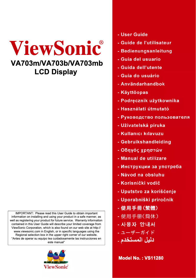 Page 1 de la notice Manuel utilisateur Viewsonic Value VA703m