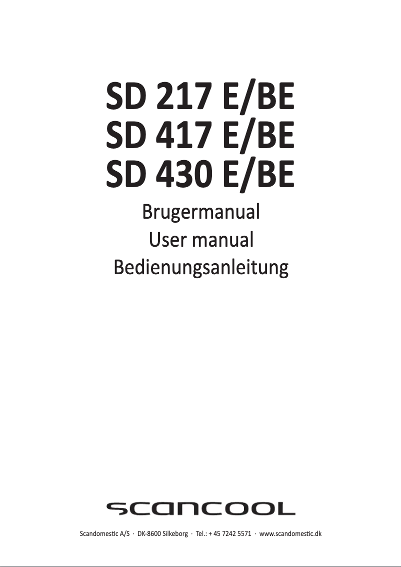 Page 1 of the manual User Manual Scancool SD 217 BE