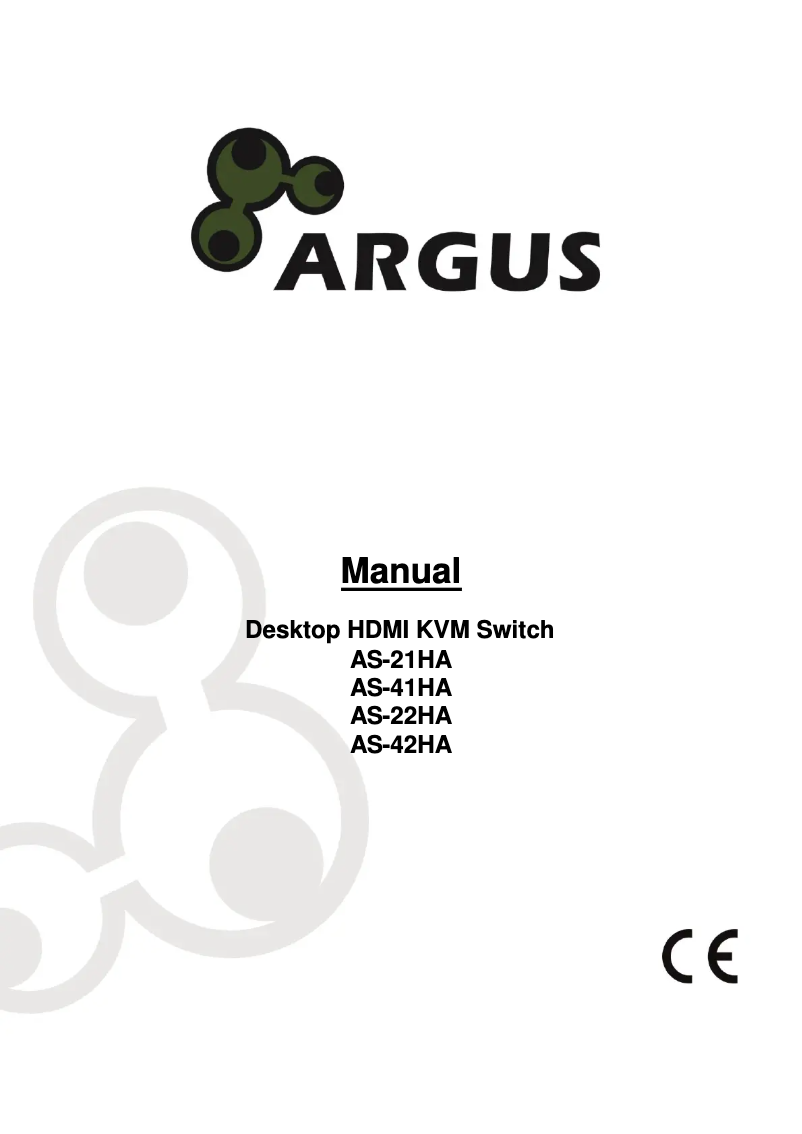 First page image of the manual for Argus AS-22HA