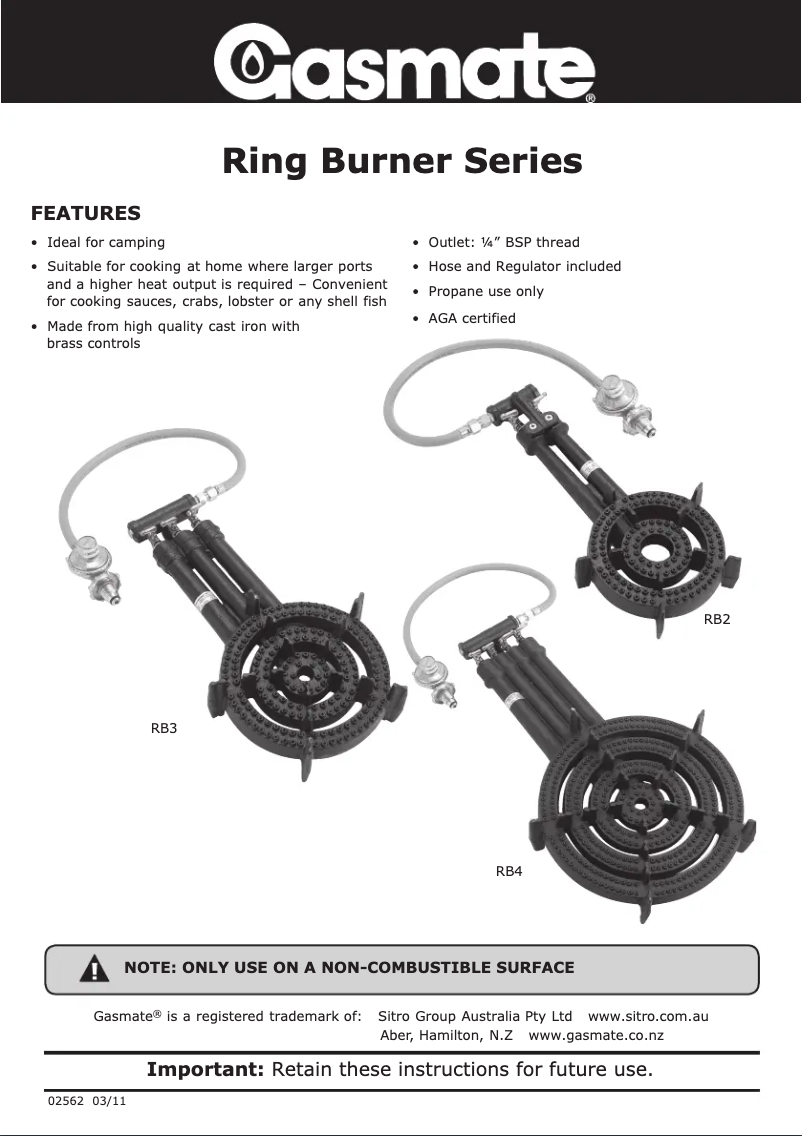 First page image of the manual for RB3