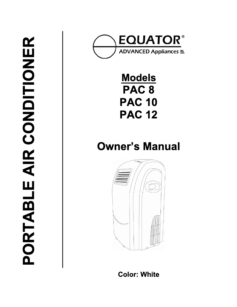 First page image of the manual for PAC 12