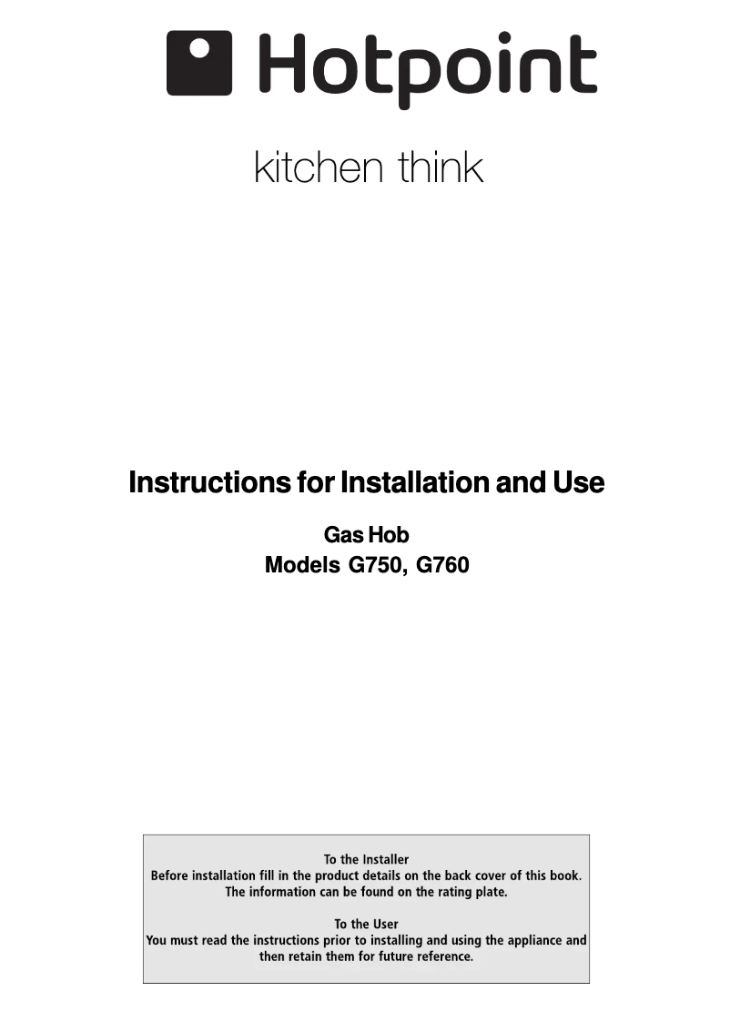 First page image of the manual for G750TX