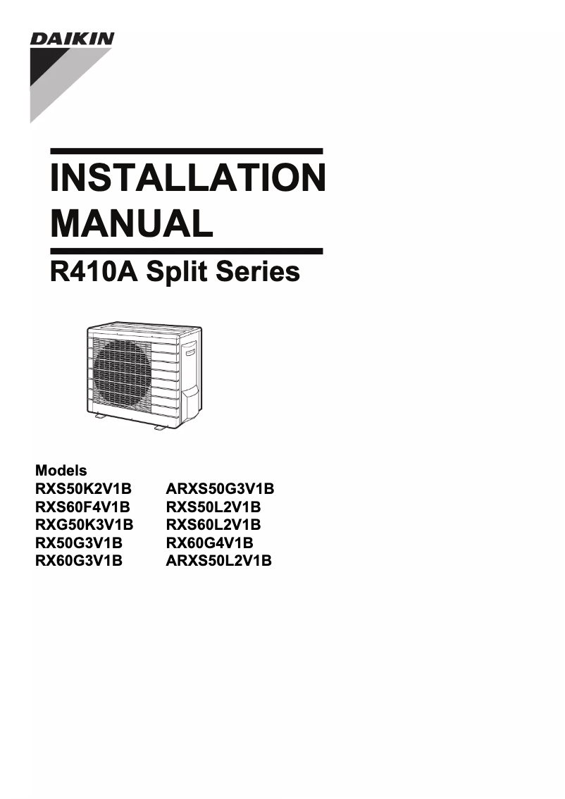 First page image of the manual for RX60G2V1B