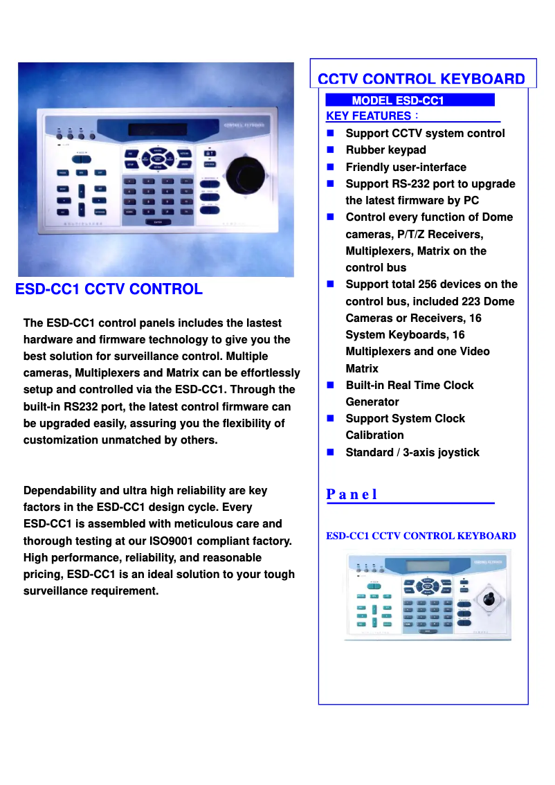 First page image of the manual for ESD-CC1