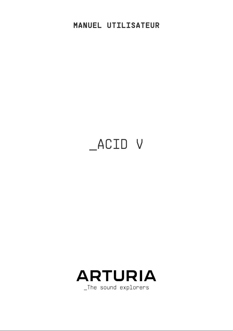 First page image of the manual for Acid V