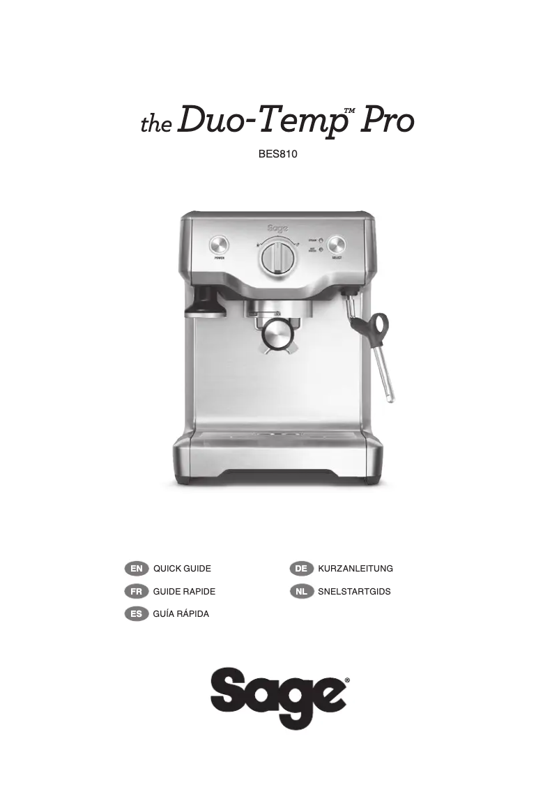 First page image of the manual for The Duo-Temp Pro BES810