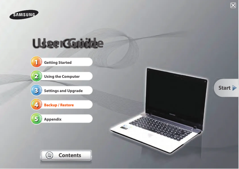 Page 1 of the manual User Manual Samsung NP-QX310
