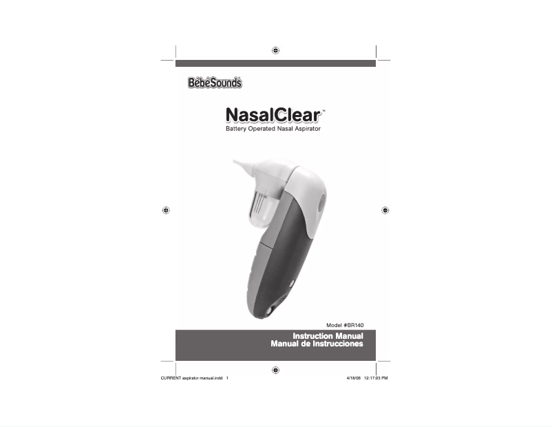First page image of the manual for NasalClear