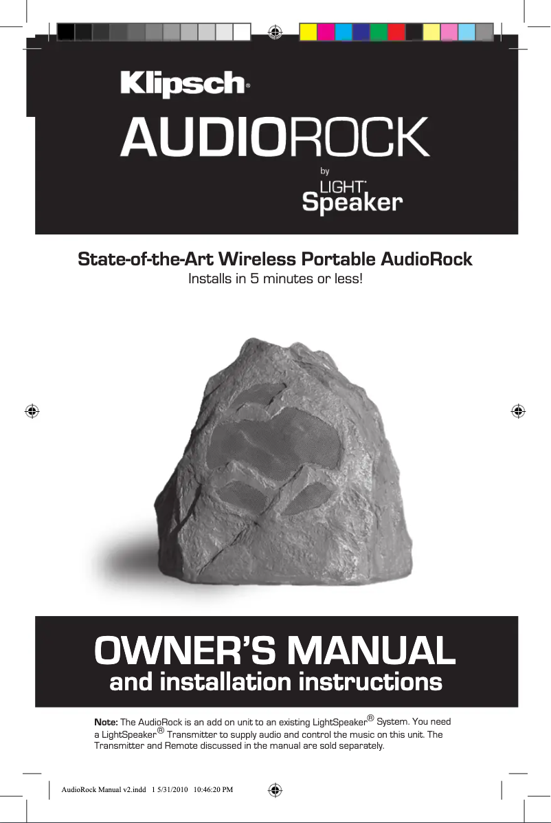 First page image of the manual for AudioRock