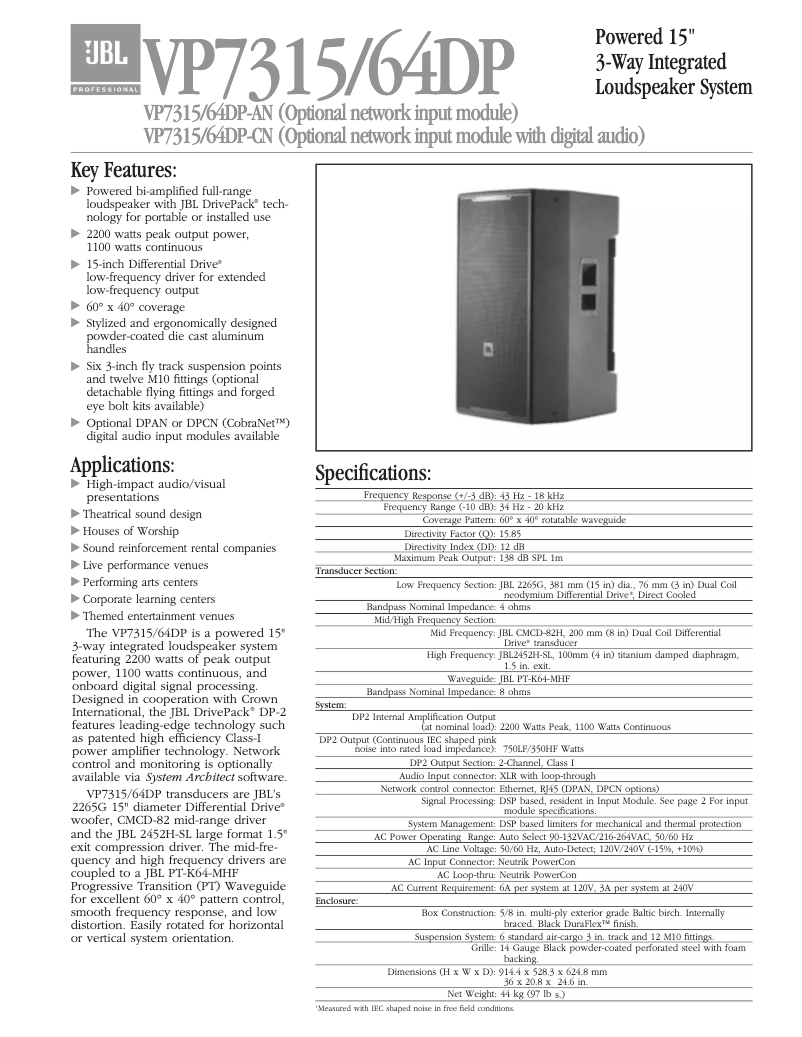 First page image of the manual for VP7315