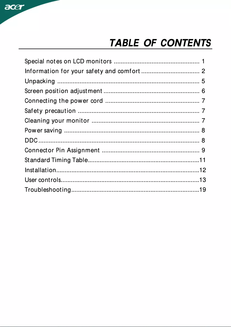First page image of the manual for T231H