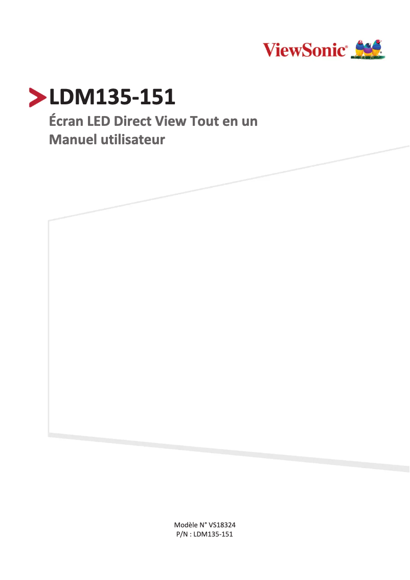 Page 1 de la notice Manuel utilisateur Viewsonic LDM135-151